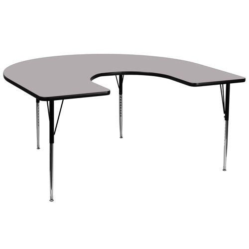 Flash Furniture XU-A6066-HRSE Horseshoe Thermal Laminate Activity Table， 60