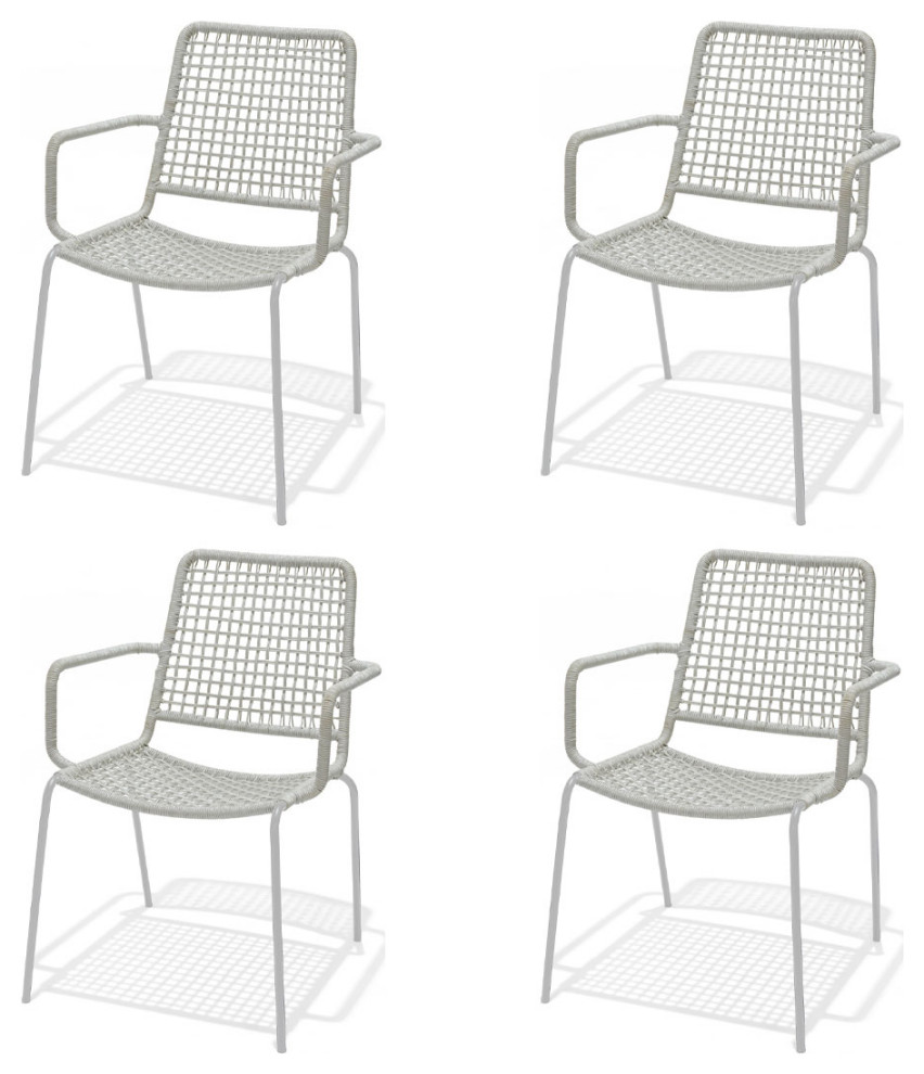 Amazonia Antibes Outdoor Rope Dining Chairs   Beach Style   Outdoor Dining Chairs   by Amazonia  Houzz