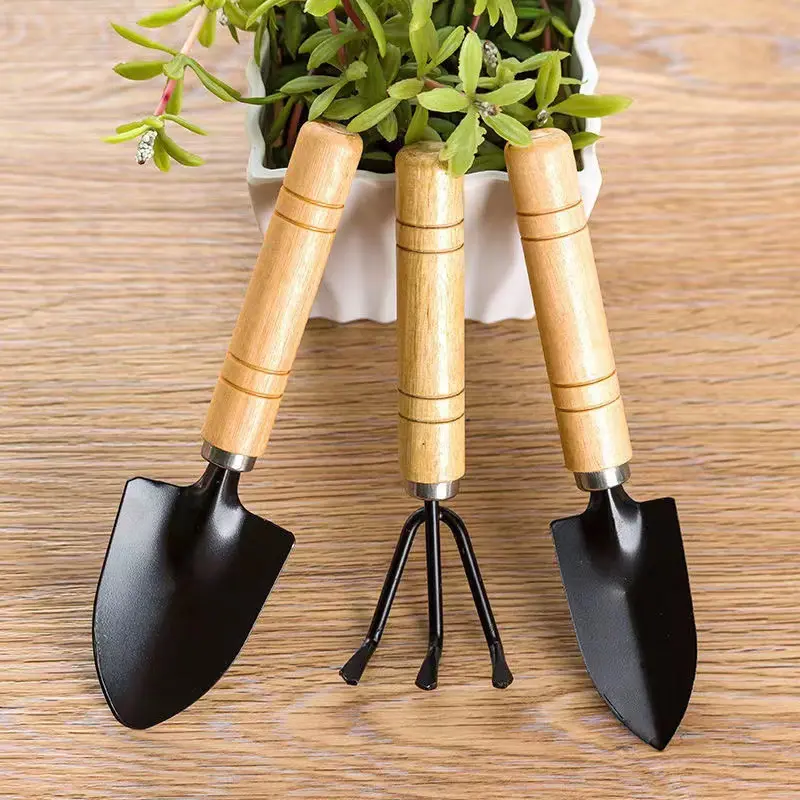 Household flower spatula gardening tool three piece green plant meaty soil shovel Iron spade potted flower shovel Garden shovels