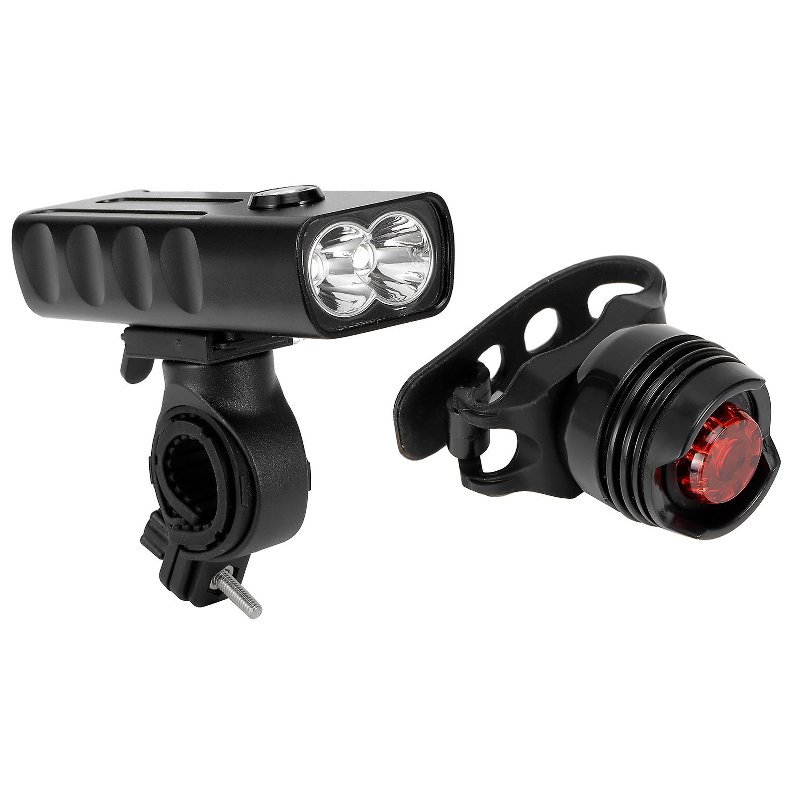 Portable USB Charging Dual LED Bike Light with 3-Speed Dimming IPX5 Waterproof Cycling Supply