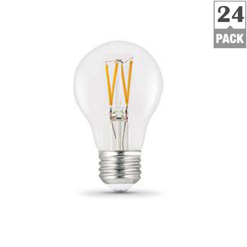 Feit Electric 40-Watt Equivalent A19 Dimmable CEC 90+ CRI Indoor Clear Glass LED Light Bulb Soft White (24-Pack) BPA1940CL927CAFIL212