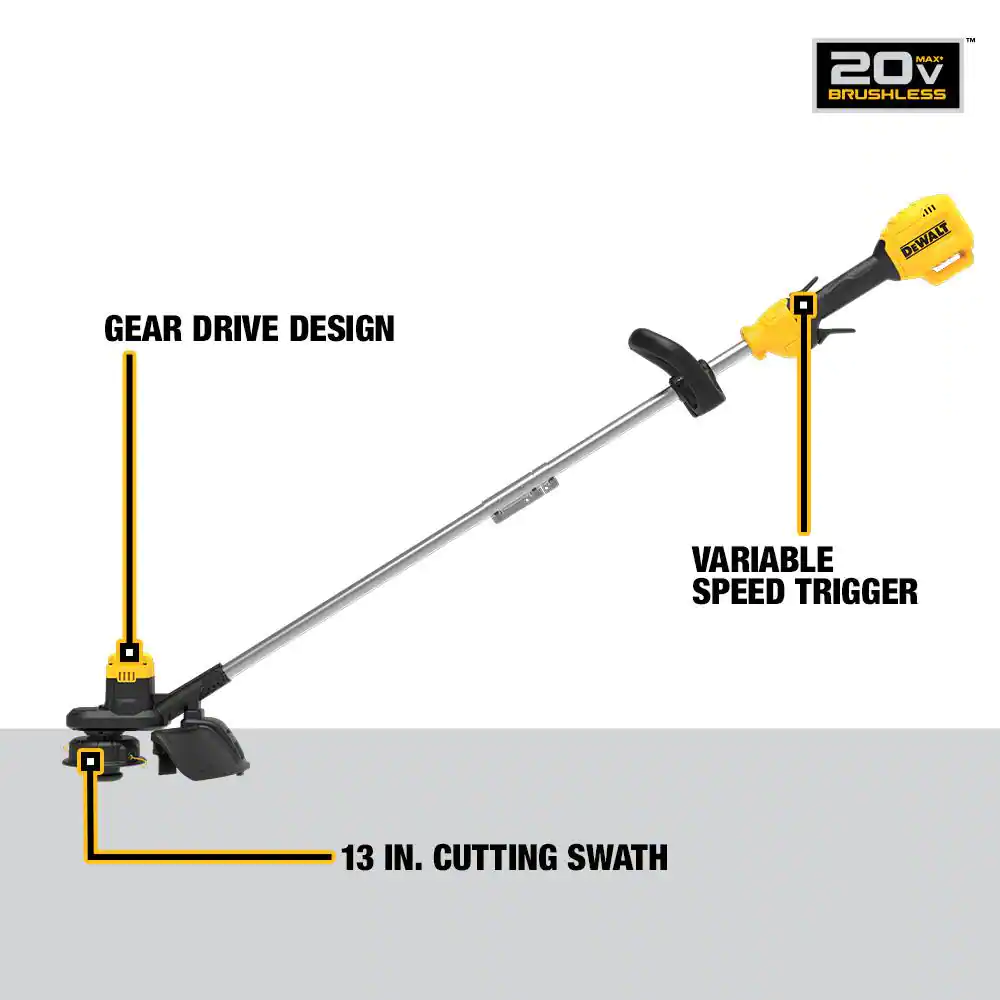 DEWALT DCST925B 20V MAX Cordless Battery Powered String Trimmer (Tool Only)