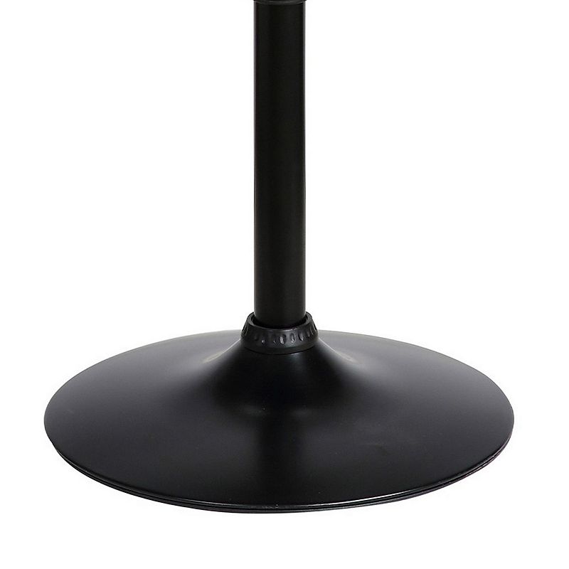 24 Inches Round Adjustable Pub Table with Metal Base， Black