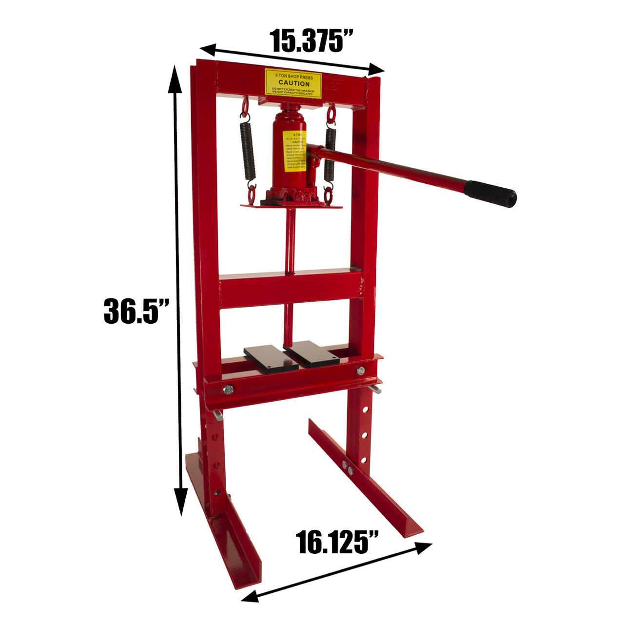 Dragway Tools 6-Ton Hydraulic Shop Press Benchtop with Plates H Frame