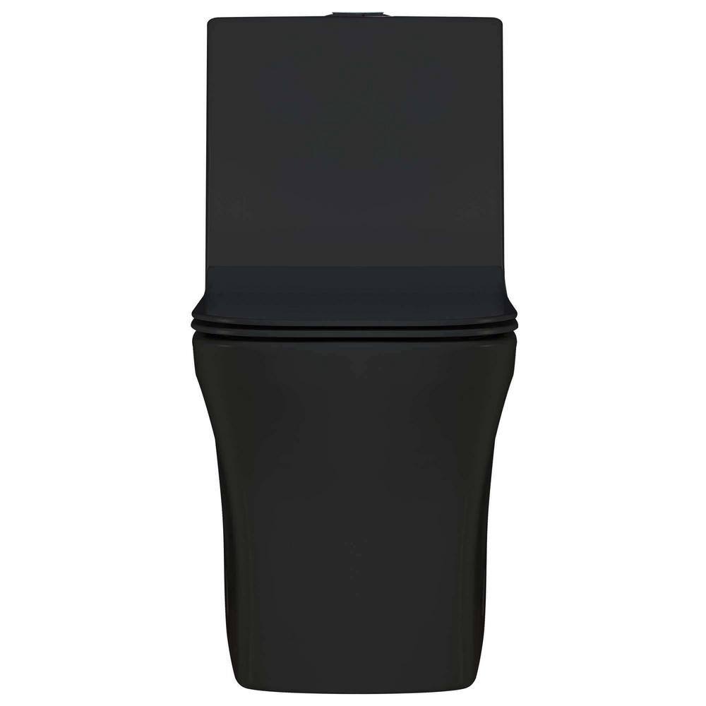 FINE FIXTURES Stanton 12 in. Rough-In 1-piece 1 GPF 1.6 GPF Dual Flush Elongated Toilet in Black Seat Included MOTB9BL