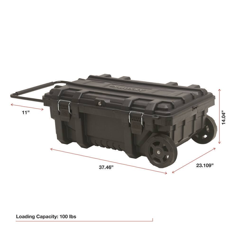 Husky 23 in. 25 Gal. Black Rolling Toolbox with Keyed Lock 206318