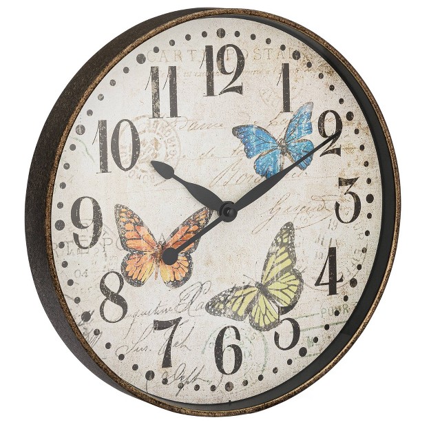 Wall Clock With Butterfly Themed Dial Westclox