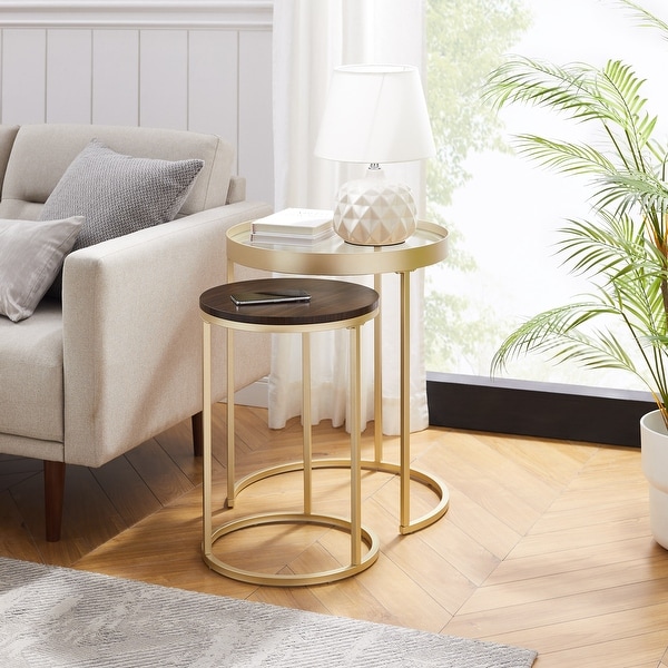 Middlebrook Contemporary Glass-Top Nesting Tables