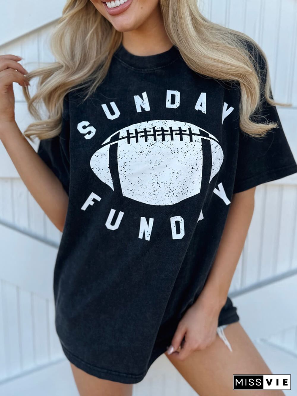 Mineral-Wash “Sunday Funday” Graphic Tee