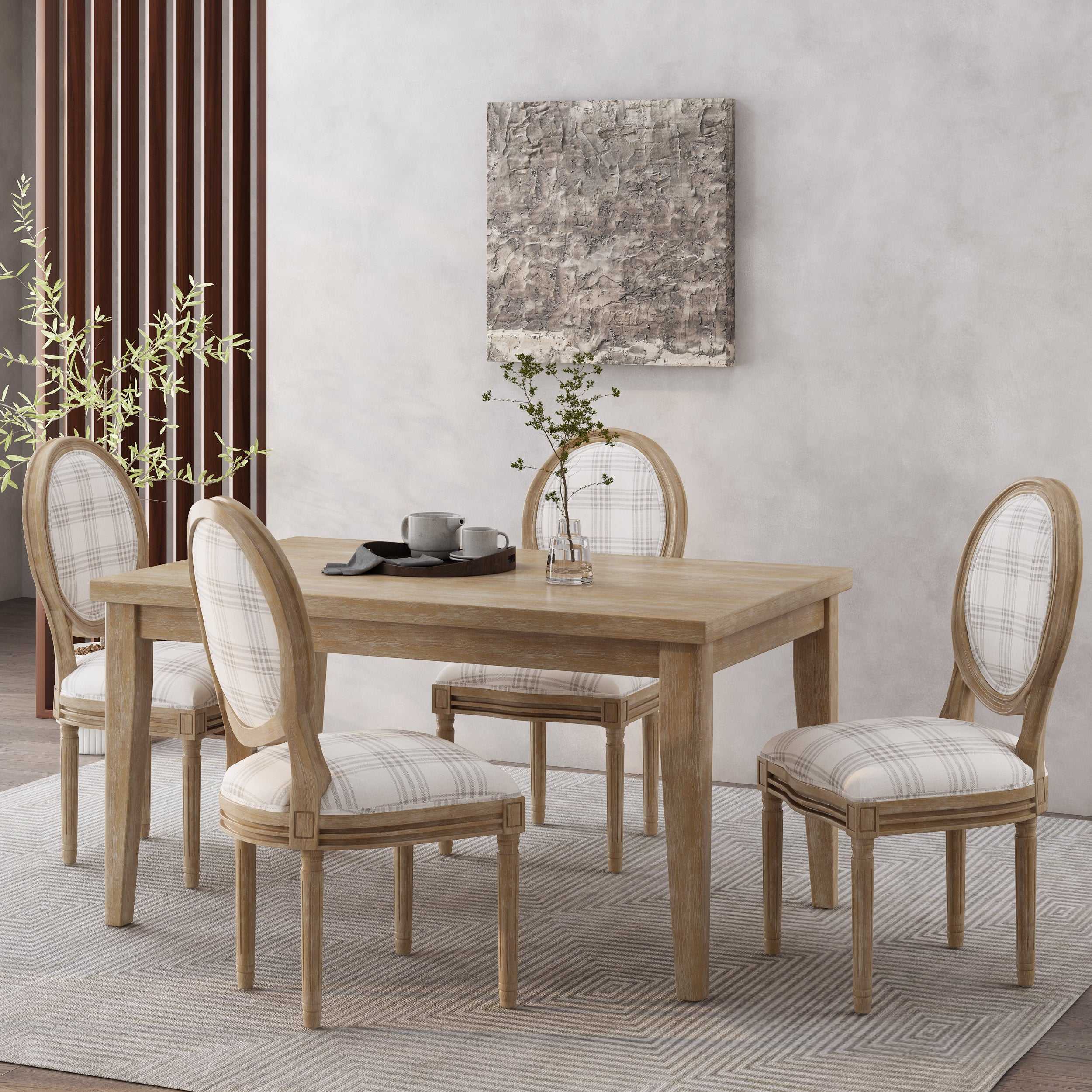 Lariya French Country Fabric Dining Chairs