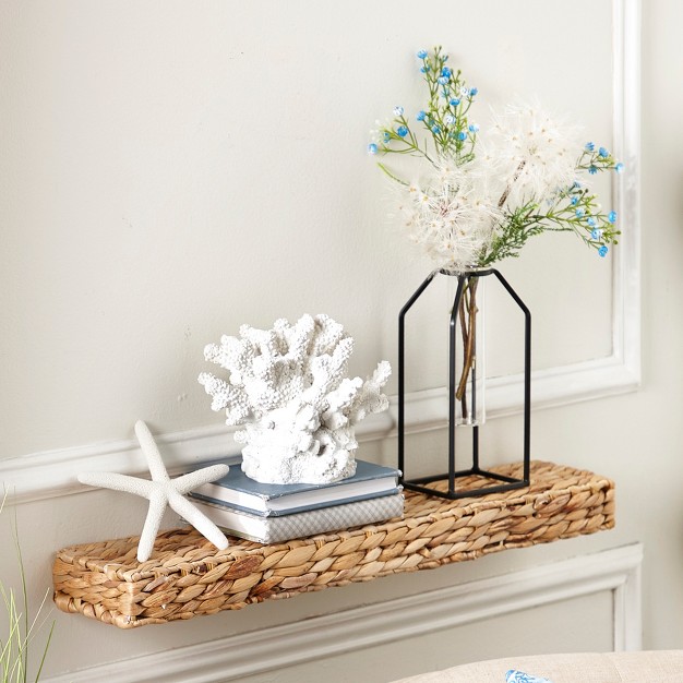 The Lakeside Collection Seagrass Wall Shelf Floating Shelves For Coastal Beach Vibe