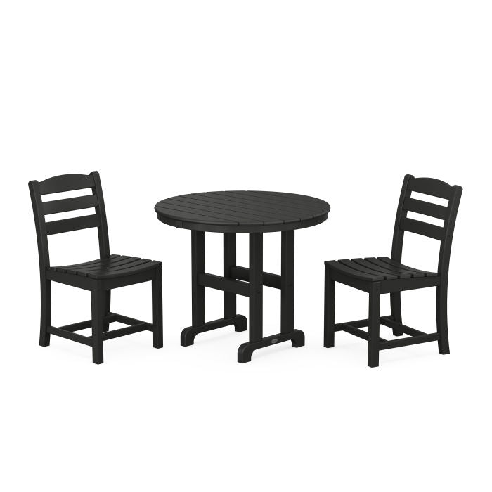 Polywood La Casa Café Side Chair 3-Piece Round Dining Set PWS1333-1