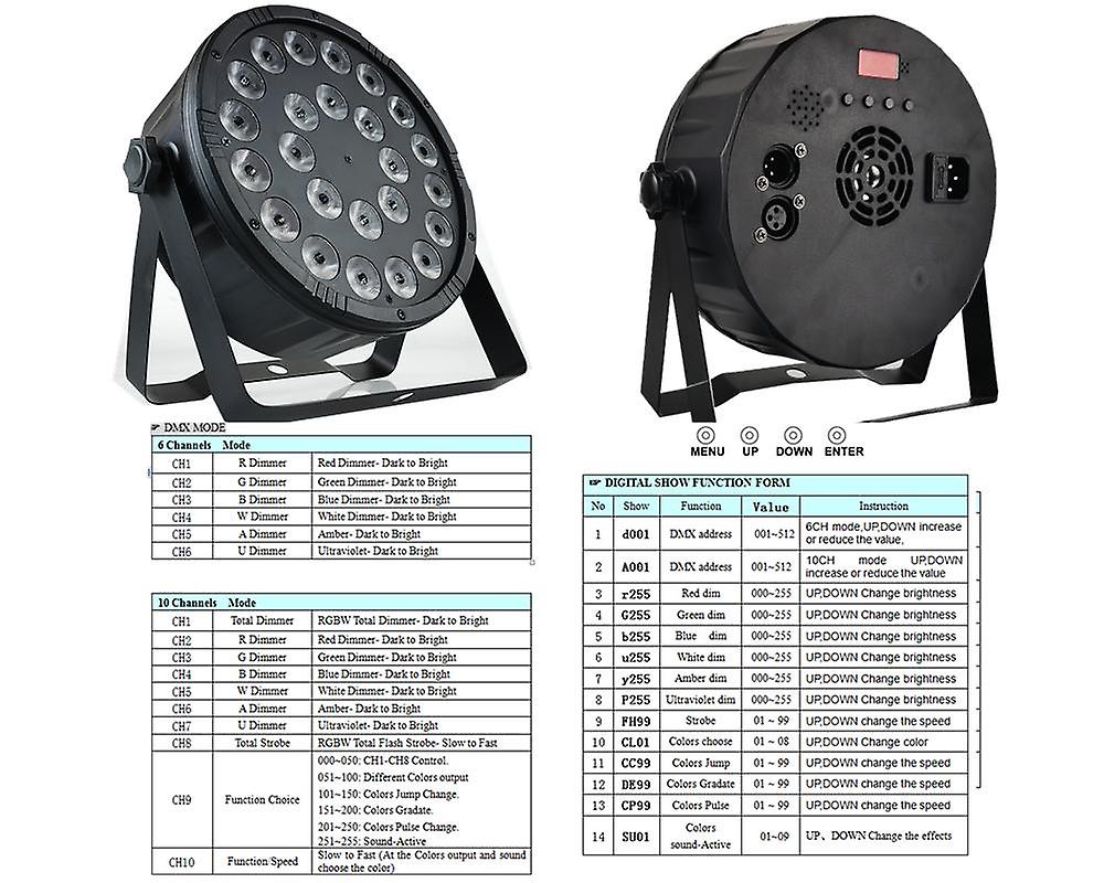 New Mold  Rgbwa Uv 6-in-1 Led Par 24x18w  Par Light / Disco Light，par Led Professional Dj Equipment