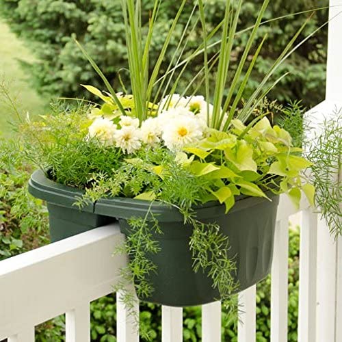 Apollo Exports Double Sided Adjustable Railing Planter, Terra Cotta 16"