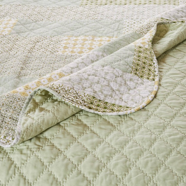 Greenland Home Fashions Juniper Quilt Set Sage