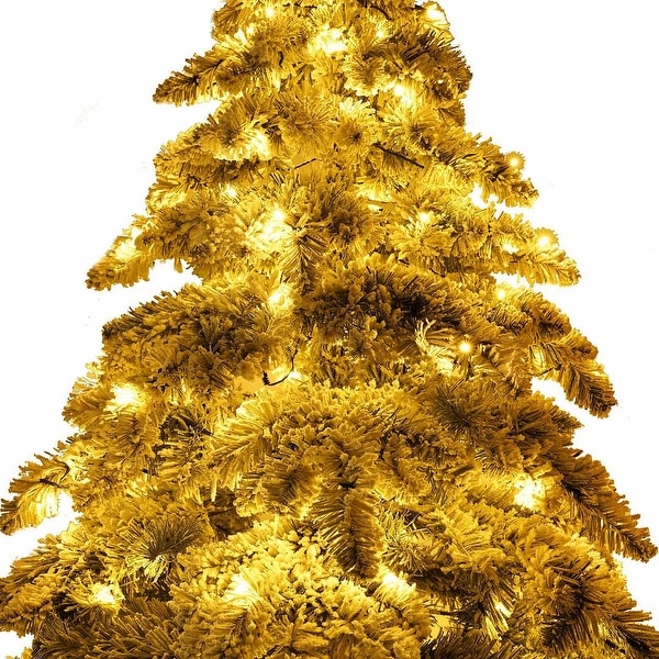 7.5Foot Artificial Christmas Tree with 400 LED Lights and Snow Flocked Branches