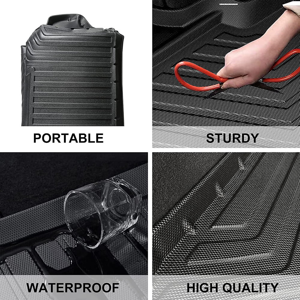 Cargo liners compatible with Jeep Wrangler Jl 4-door Sahara Rubicon 2018 2019 2019 2020 2021 2022 All-weather waterproof rear trunk mats made of durable Tpe material.