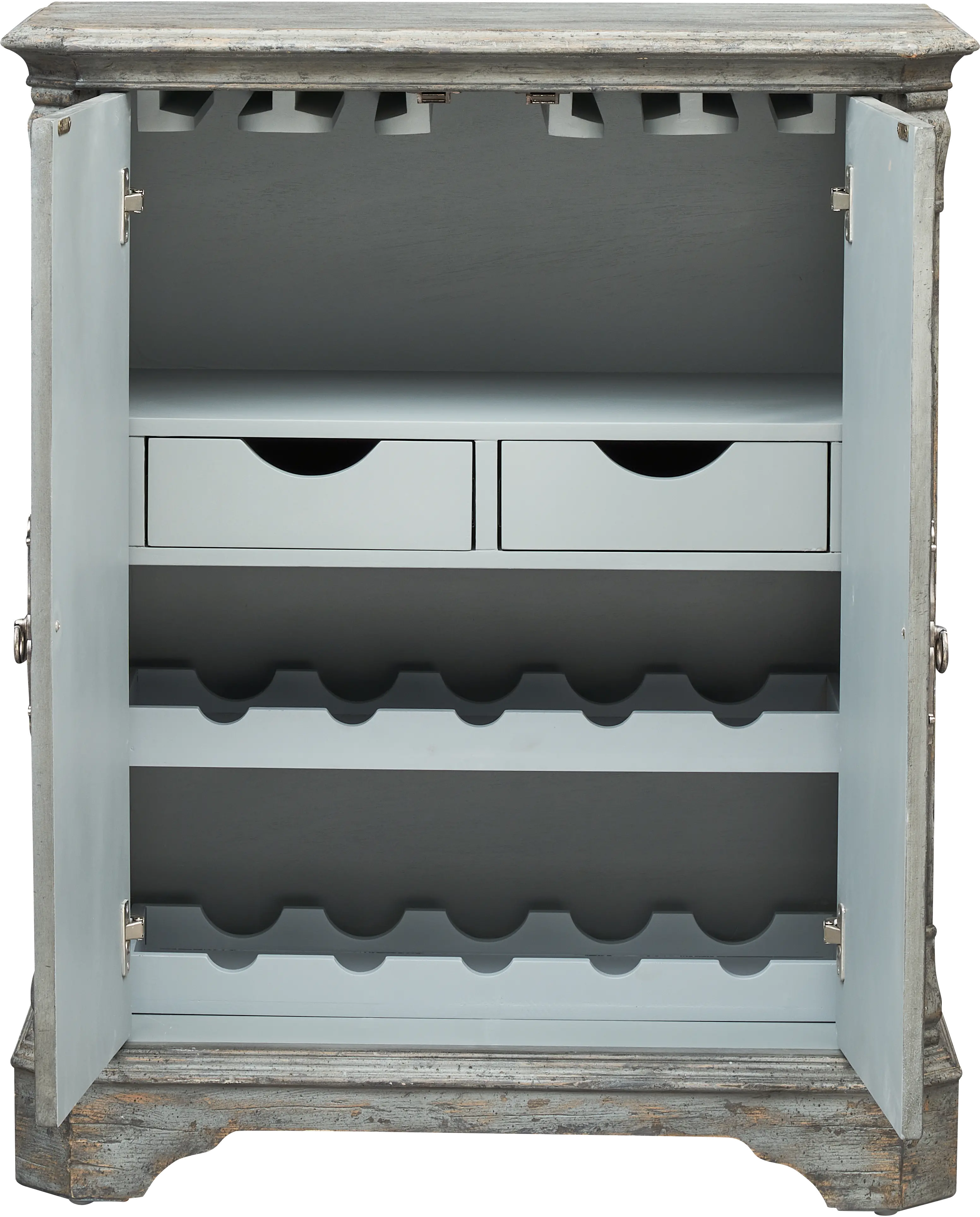 Farmhouse Distressed Gray Cabinet