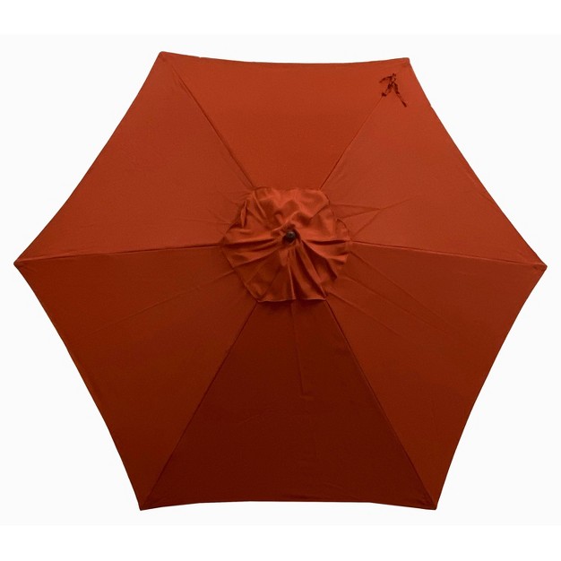 9 x27 X 9 x27 Round Lighted Patio Umbrella Rust Tropishade