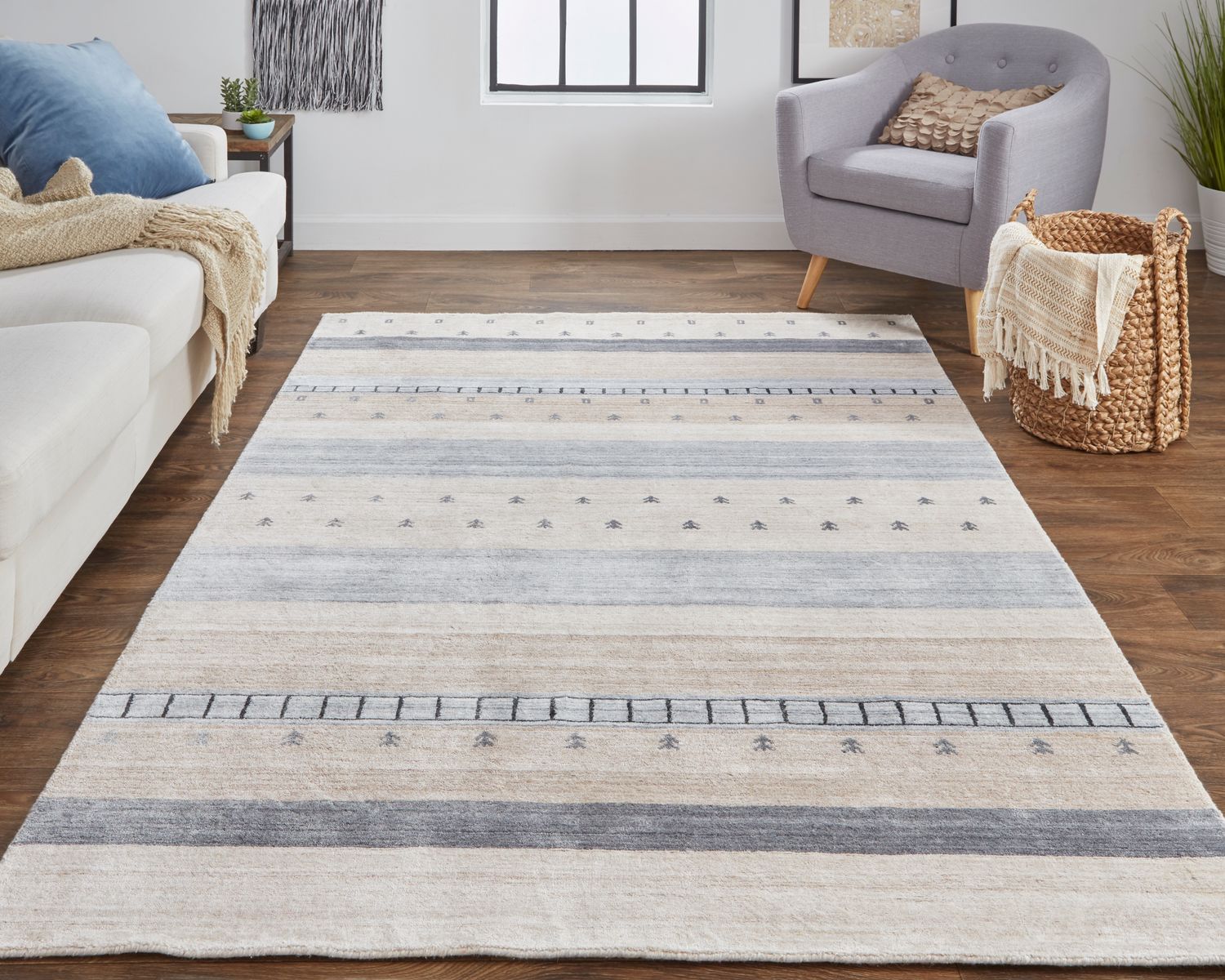 Yurie Beige and Gray Rug by BD Fine