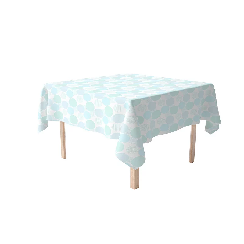 Square Tablecloth， 100% Polyester， 60x60， Blue Polka Dot Scribble