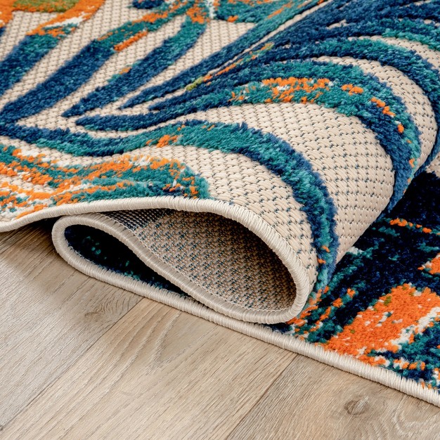 World Rug Gallery Floral Leaves Indoor outdoor Area Rug