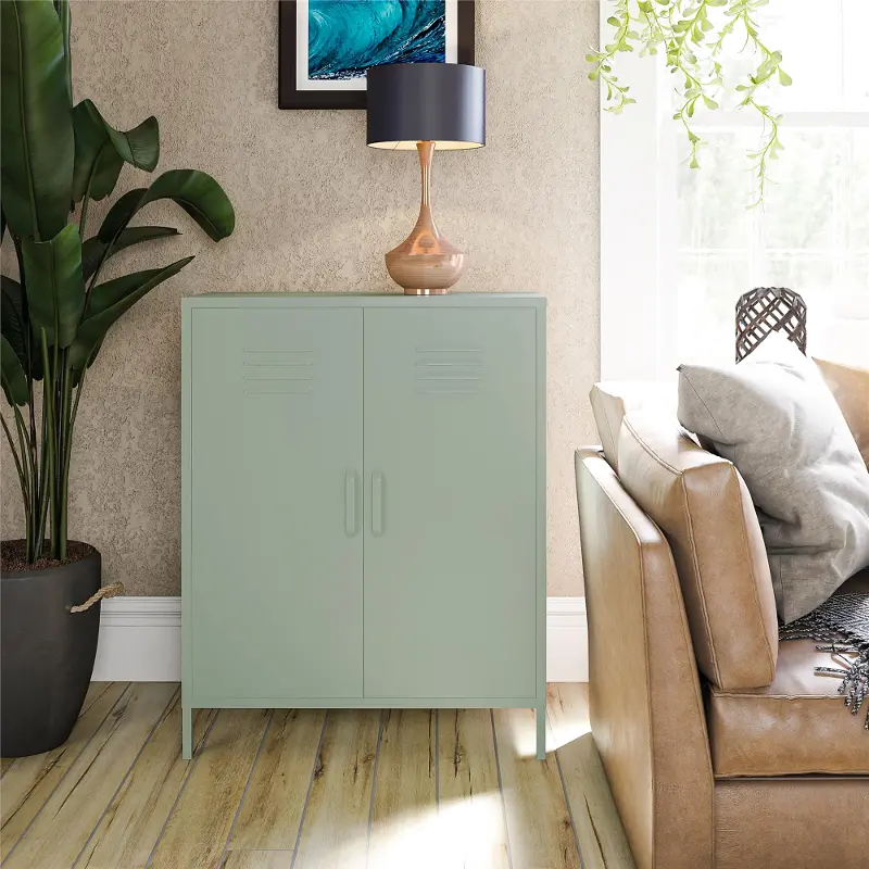 Mission Light Green 2 Door Metal Locker Storage Cabinet