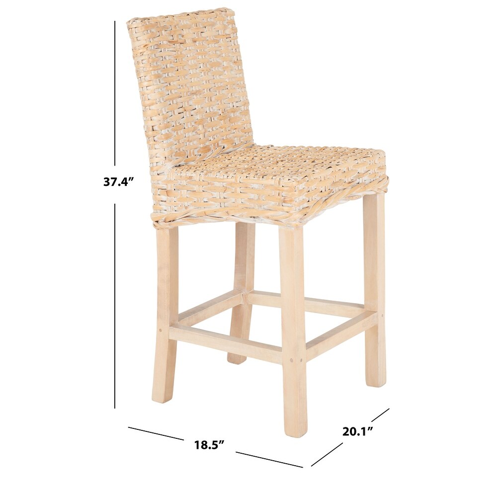 SAFAVIEH Tobie Rattan 23.6 inch Counter Stool