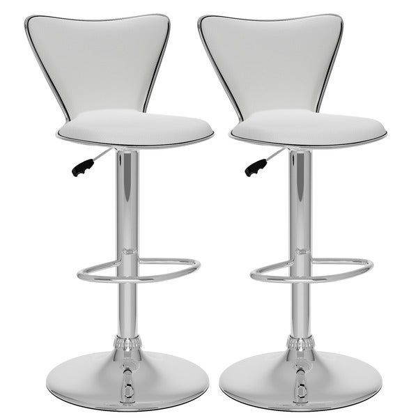 CorLiving Tapered Back Leatherette Adjustable Barstool (Set of 2)