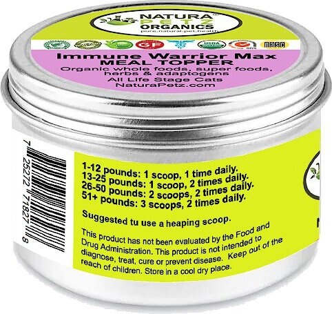 Natura Petz Organics Immune Warrior Cat Supplement， 4-oz jar