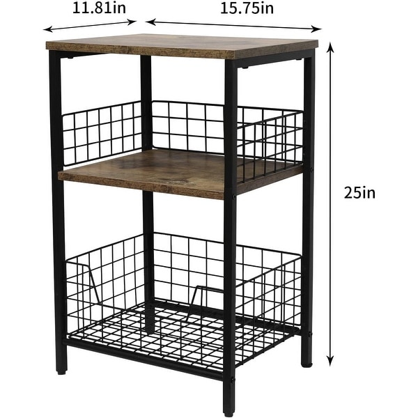 X-cosrack End Table (Brown and Black)