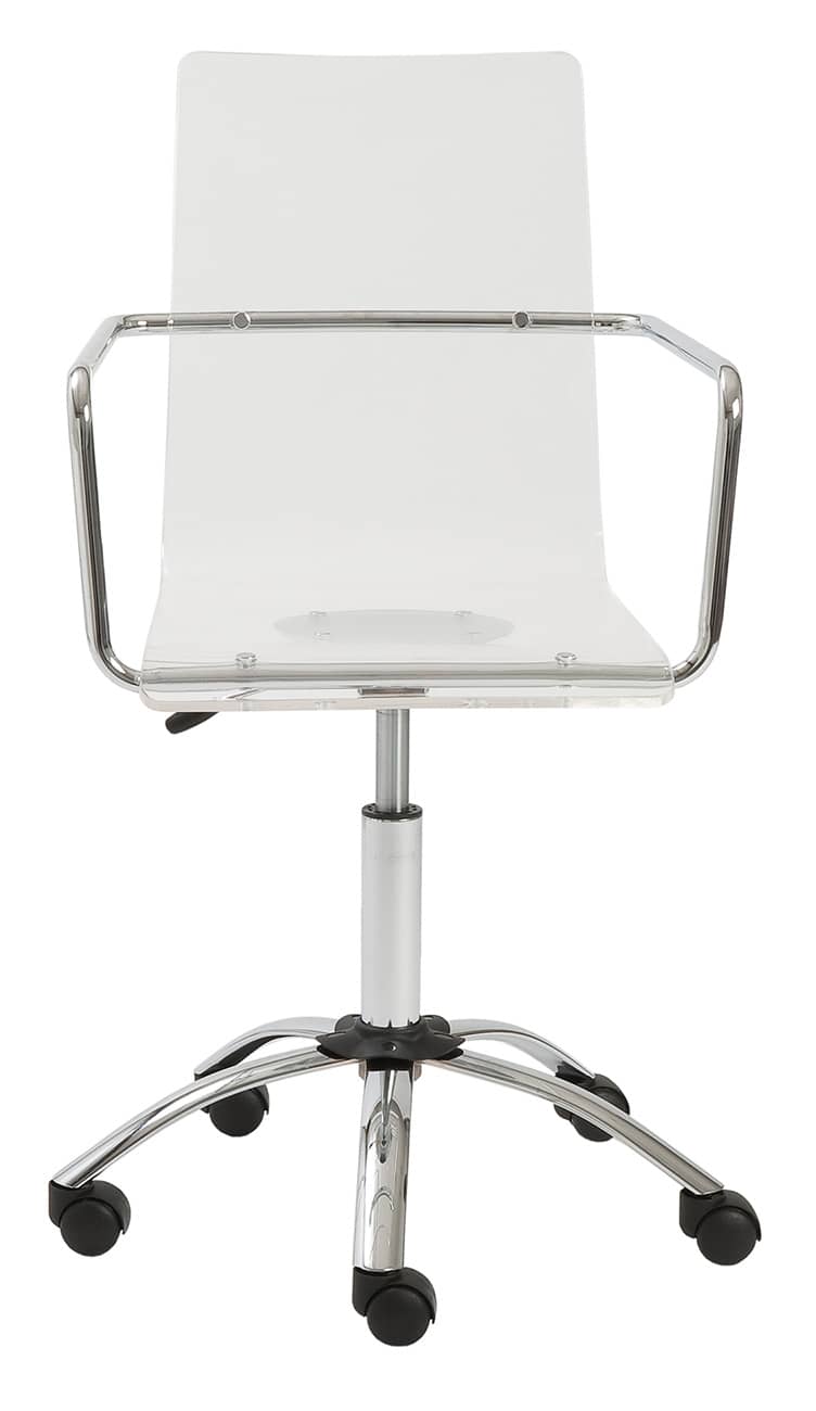 Euro Style Chloe Clear Office Chair w/ Armrests