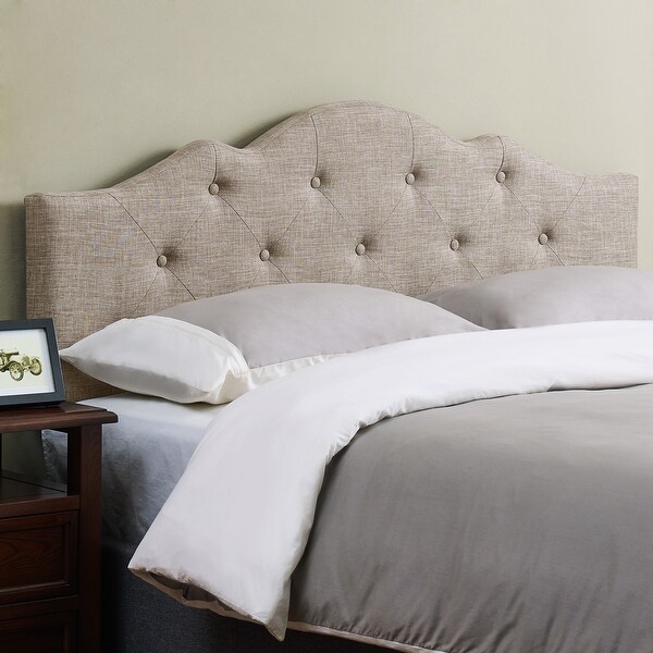 Charlie Upholstered Tufted Round Headboard - - 35372119