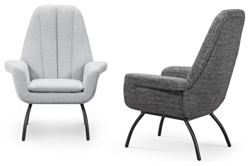 Alberto Accent Chair Dark Grey   Midcentury   Armchairs And Accent Chairs   by BisonOffice  Houzz