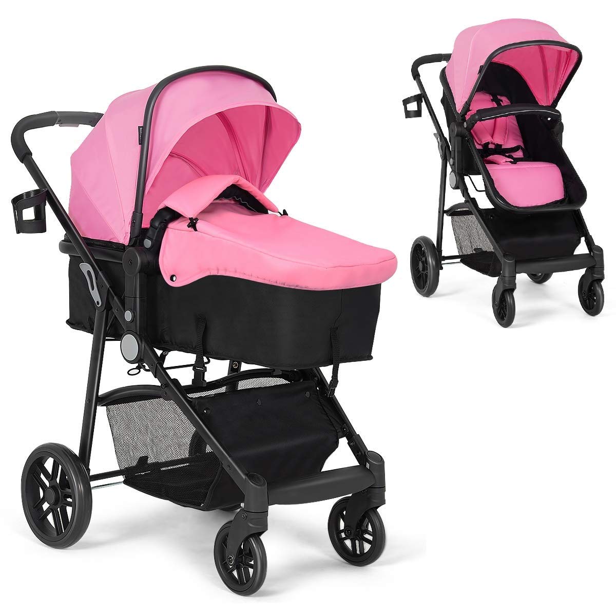 BABY JOY Baby Stroller, 2 in 1 Convertible Carriage Bassinet to Stroller