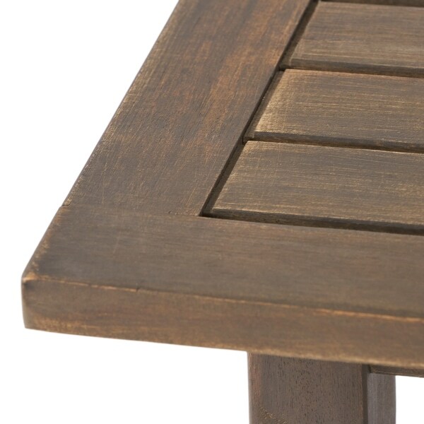 Lucca Outdoor Acacia Wood Side Table by Christopher Knight Home