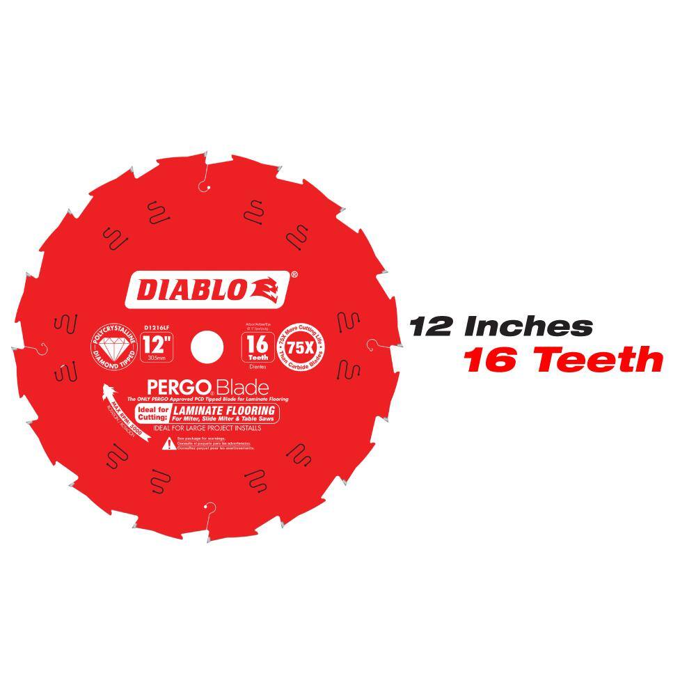 DIABLO 10 in. x 12-Tooth and 12 in. x 16-Tooth (PCD) Laminate Flooring PERGOBlade Circular Saw Blades (2-Blades) D10121216LF2GS