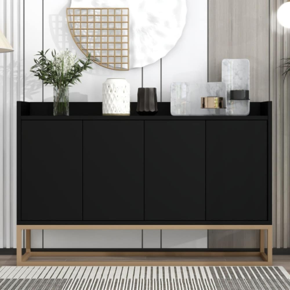 Modern Glam 4 Doors Storage Sideboard Accent Buffet Cabinet for Dining Room  Kitchen