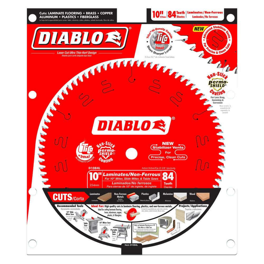 Diablo Circular Saw Blade 10 x 84 Tooth Laminates/Non Ferrous