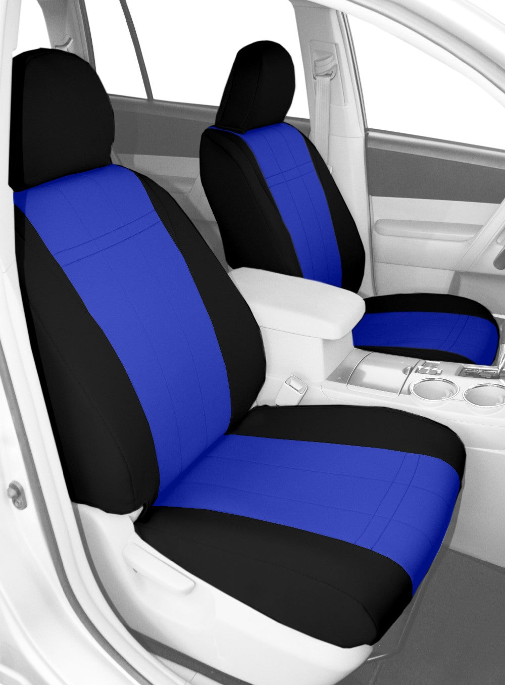 CalTrend Front Buckets Neo Seat Covers for 1973-1973 Porsche 914 - PR110-04NN Blue Insert with Black Trim