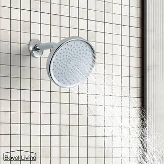 Boyel Living 1-Spray Pattern 6 in. Wall Mount Fixed Shower Head with 2.5 GPM and Shower Arm in Chrome TWSHA991-6CH