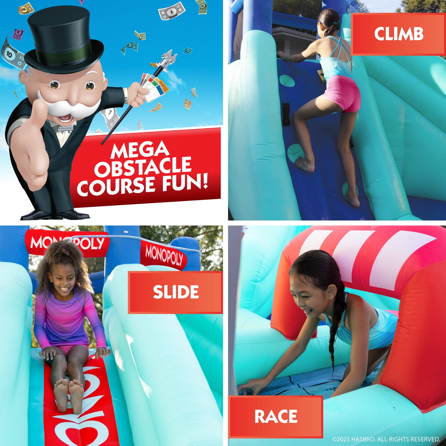 Hasbro Monopoly Splash Game by WowWee - Lawn Water Slide and Obstacle Course