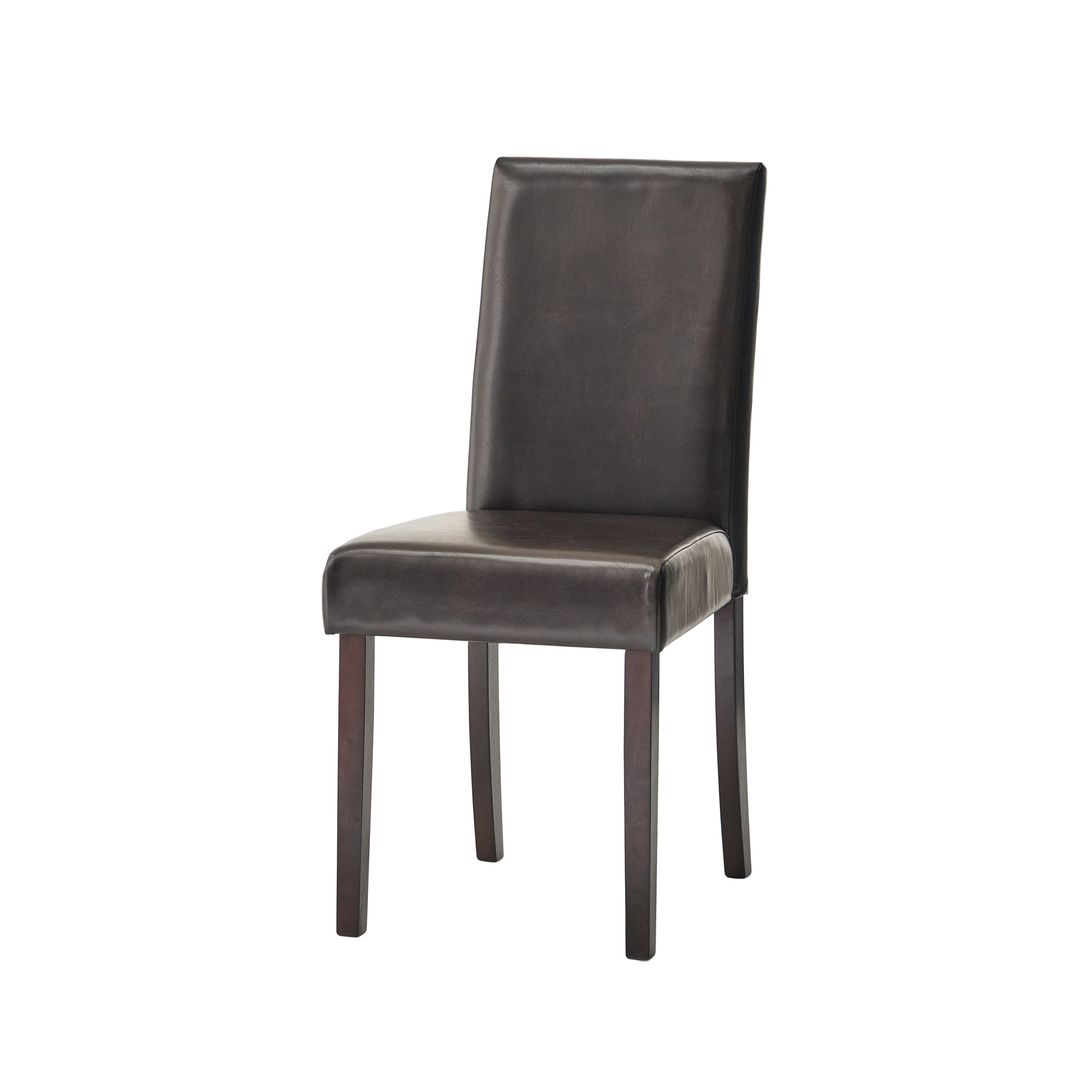 Esteban Brown Leather Parson Dining Chairs (Set of 2)