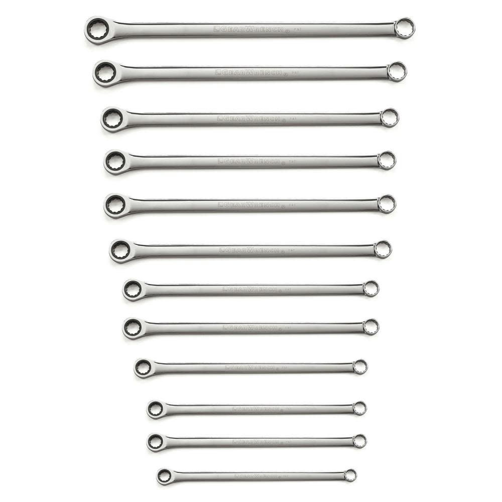 Double Box Ratcheting Wrench Set， 12 Piece XL GearBox? Metric