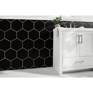 MSI Glassel Nero Hexagon 9 in. x 10 in. Matte Porcelain Stone Look Floor and Wall Tile (6.89 sq. ft.Case) NHDGLNE9X10.5HX