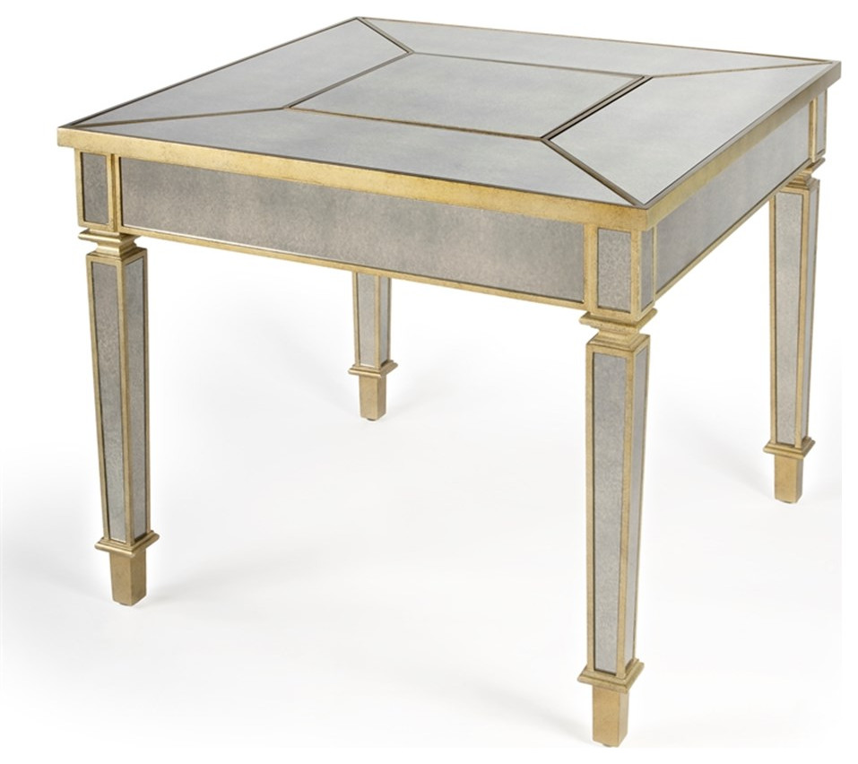 Butler Specialty Company Celeste Mirrored Game Table   Silver   Contemporary   Side Tables And End Tables   by Homesquare  Houzz