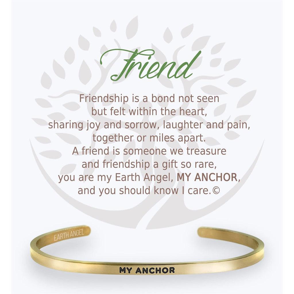 Earth Angel  Friend Cuff Bracelet in Gold