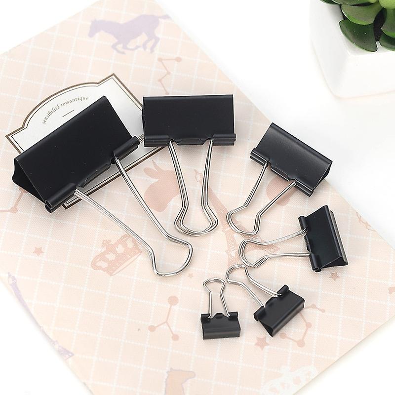 Black Metal Dovetail Paper Clip Paper Clip 19 25 32 41 51 Mm Foldback Binder Clips Black Grip