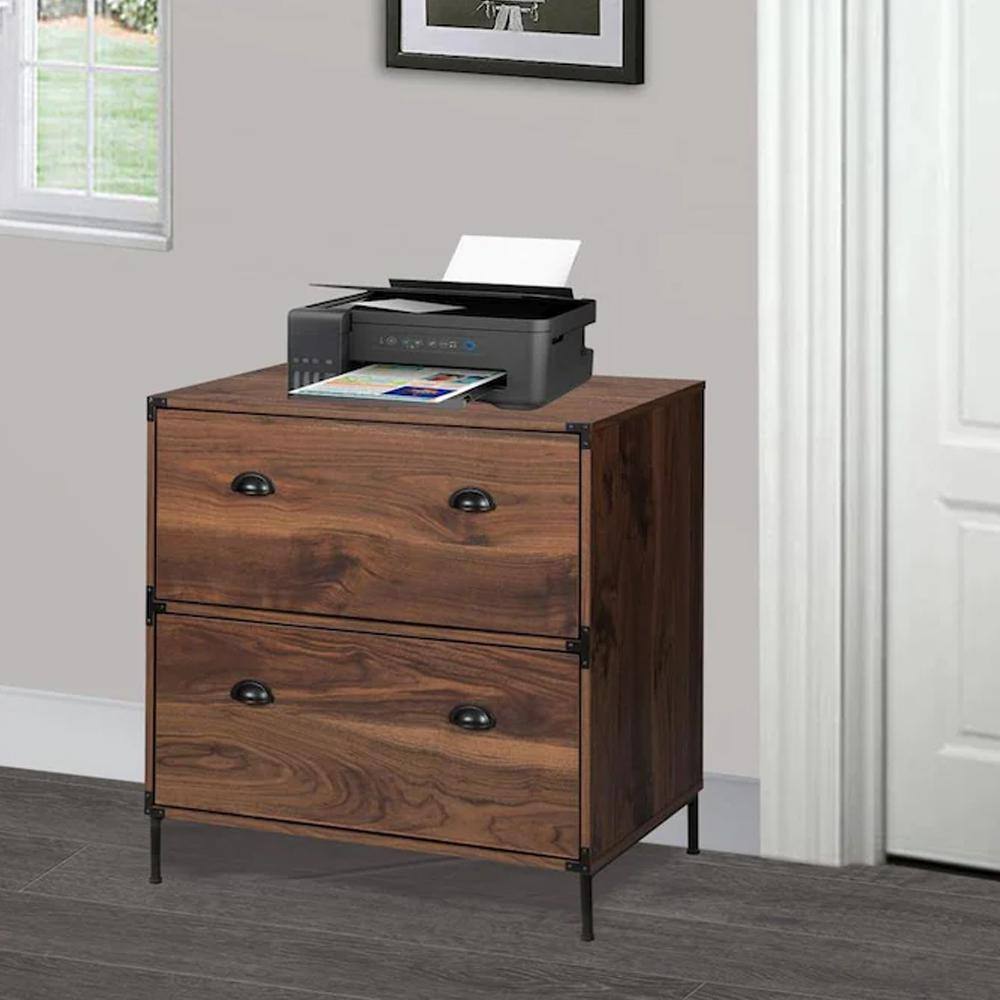 SAINT BIRCH Bombay Walnut 2-Drawer Lateral File Cabinet SBBX4100LFWN