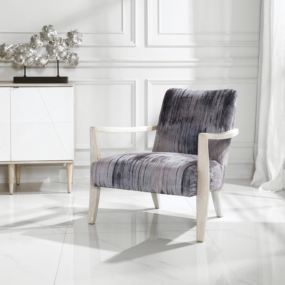 Uttermost Watercolor Gray Chenille Accent Chair   Transitional   Armchairs And Accent Chairs   by Modern Furniture LLC  Houzz